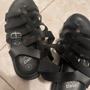 Kids Black Sandals